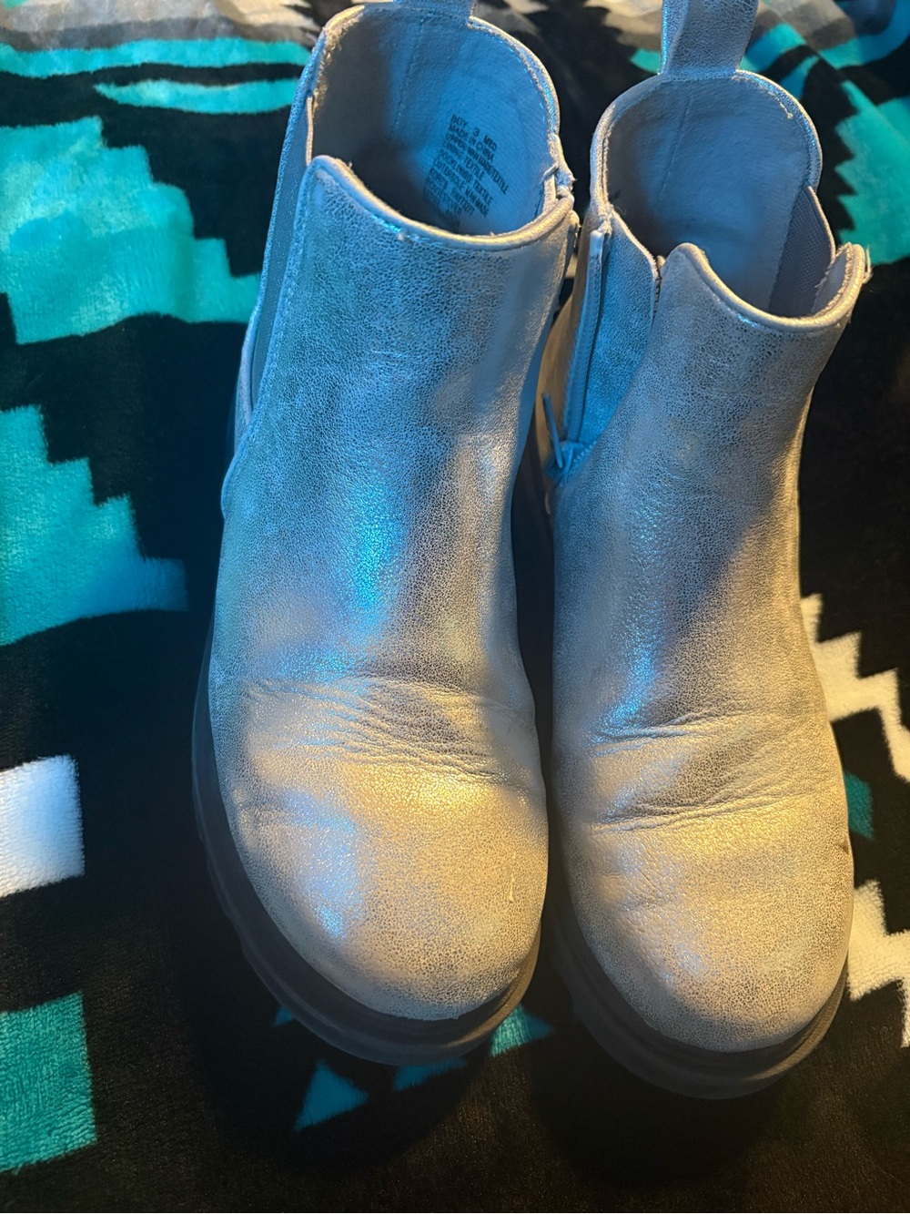 Kids Metallic Silver Chelsea Boots - Comfortable Slip-On